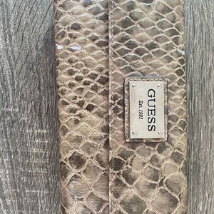 Guess Metallic Snakeskin Clutch